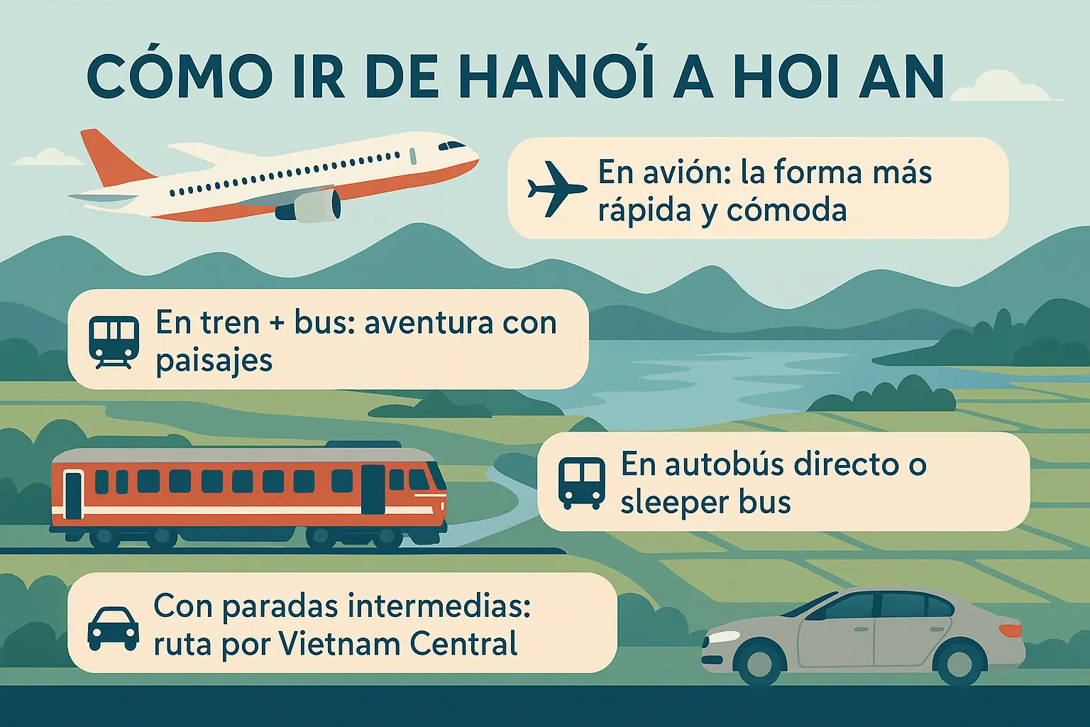 como ir de hanoi a hoi an